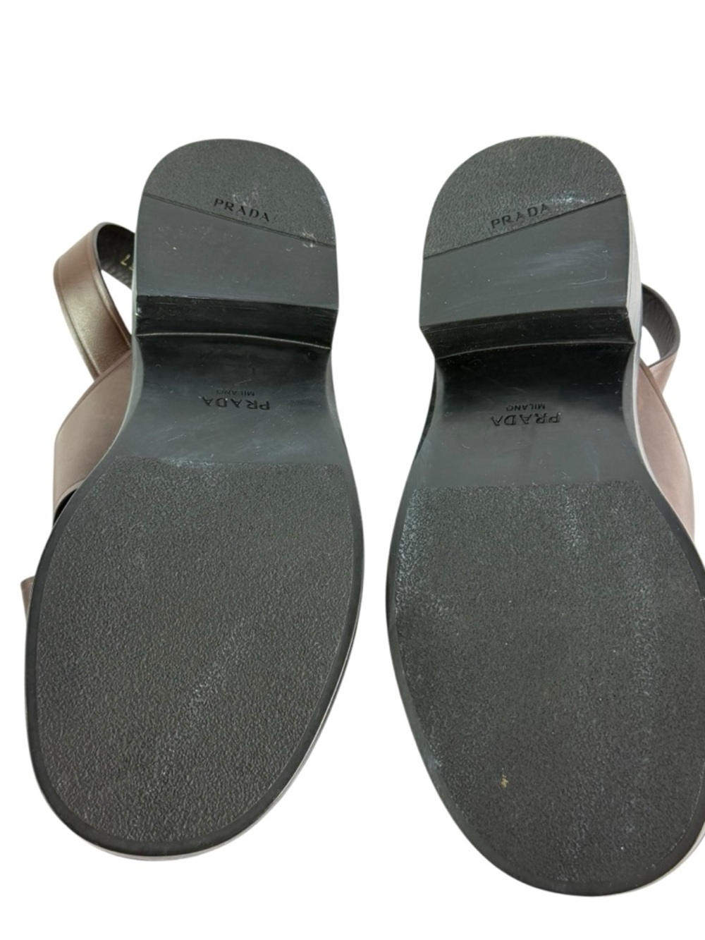PRADA Brown Sandali Block Crisscross Slingback Sandals 37 - 7 US Made in Italy - Picture 11 of 12